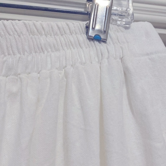 Woman Within Wide Leg White Linen blend pants Pull on Womens 18 Lagenlook Beach - Picture 5 of 13